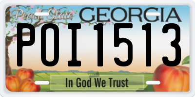GA license plate POI1513