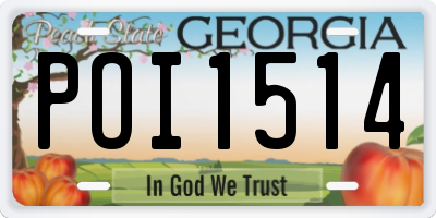 GA license plate POI1514