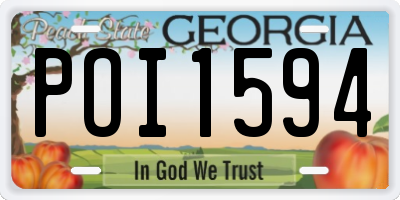 GA license plate POI1594