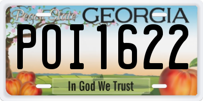 GA license plate POI1622