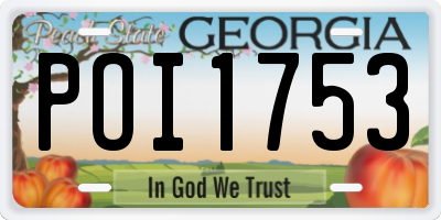 GA license plate POI1753