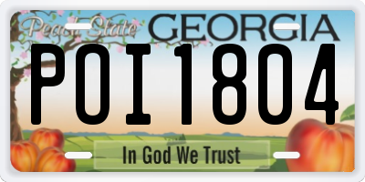 GA license plate POI1804