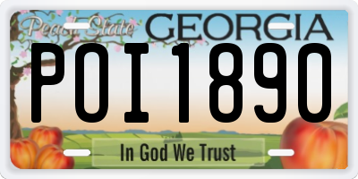 GA license plate POI1890
