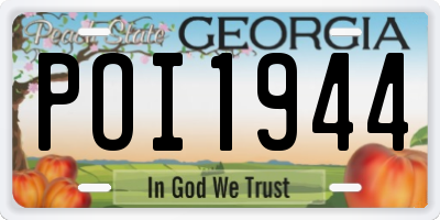 GA license plate POI1944