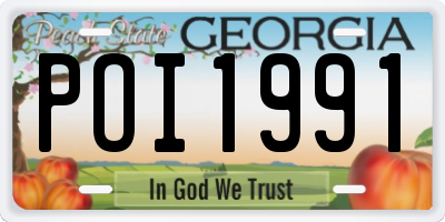 GA license plate POI1991