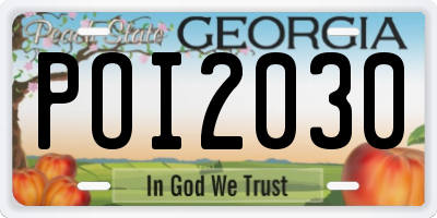 GA license plate POI2030