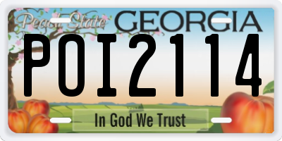 GA license plate POI2114