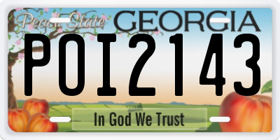 GA license plate POI2143