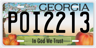 GA license plate POI2213