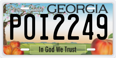 GA license plate POI2249