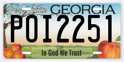 GA license plate POI2251