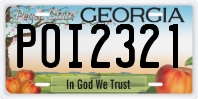 GA license plate POI2321