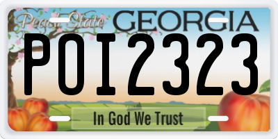 GA license plate POI2323