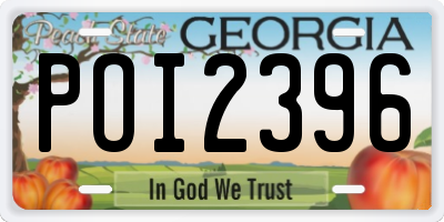 GA license plate POI2396