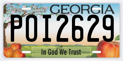GA license plate POI2629
