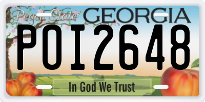GA license plate POI2648