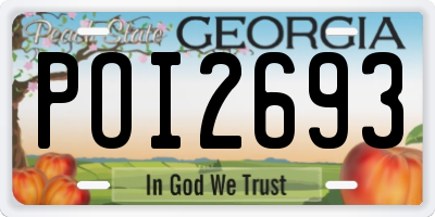 GA license plate POI2693