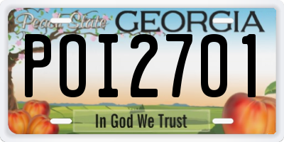 GA license plate POI2701