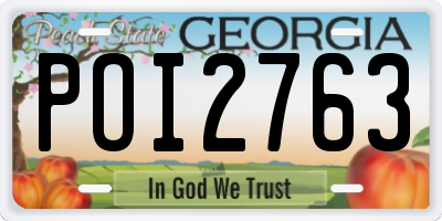 GA license plate POI2763