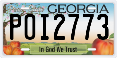 GA license plate POI2773