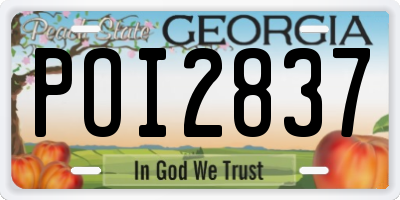 GA license plate POI2837