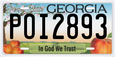 GA license plate POI2893