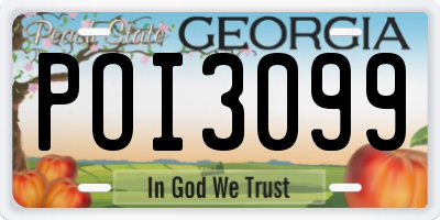 GA license plate POI3099