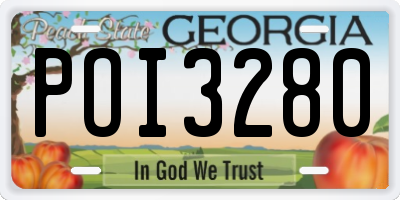 GA license plate POI3280