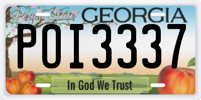 GA license plate POI3337