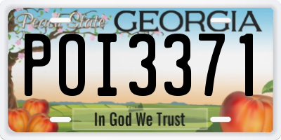 GA license plate POI3371