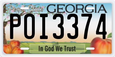 GA license plate POI3374