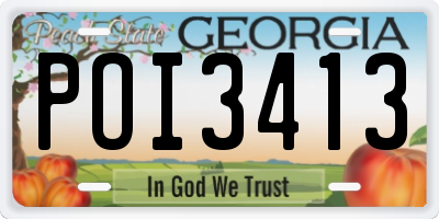 GA license plate POI3413
