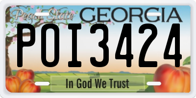 GA license plate POI3424