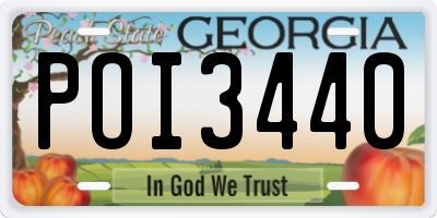 GA license plate POI3440
