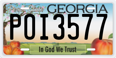 GA license plate POI3577