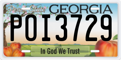 GA license plate POI3729