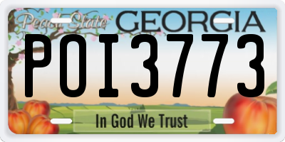 GA license plate POI3773
