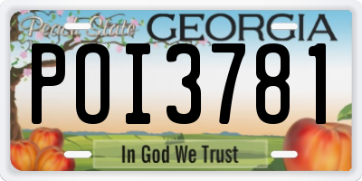 GA license plate POI3781