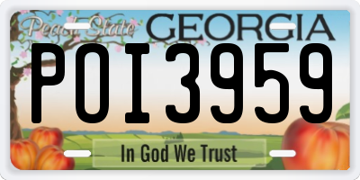 GA license plate POI3959