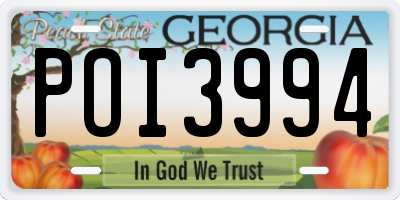 GA license plate POI3994