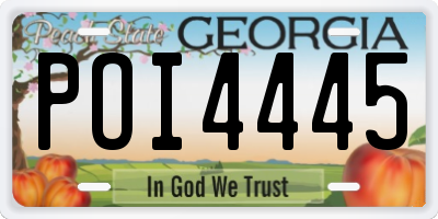 GA license plate POI4445