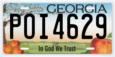 GA license plate POI4629