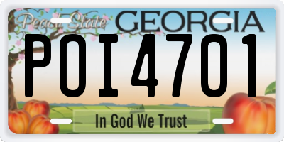 GA license plate POI4701