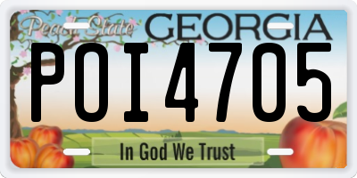 GA license plate POI4705