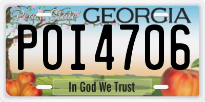 GA license plate POI4706