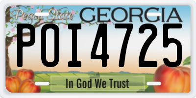 GA license plate POI4725