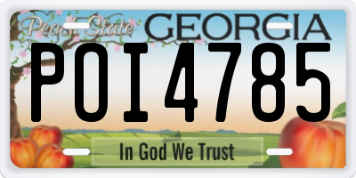 GA license plate POI4785