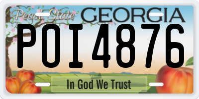 GA license plate POI4876