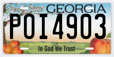 GA license plate POI4903