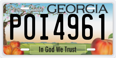GA license plate POI4961